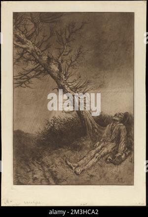 Le mort du vagabond , mort, champs, arbres, Alphonse Legros (1837-1911) Banque D'Images