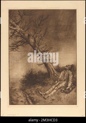 Le mort du vagabond , mort, champs, arbres, Alphonse Legros (1837-1911) Banque D'Images