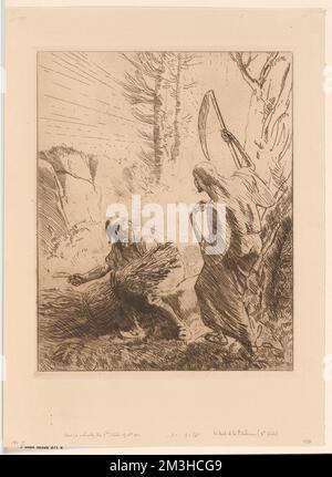 La mort et le bûcheron (3rd plaques) , mort, Skeletons, coupe de bois, bois de feu, Alphonse Legros (1837-1911) Banque D'Images