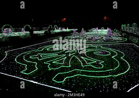 Budapest Hongrie, 25 novembre 2022 - le parc Lumina est une exposition de lumière à Budapest, sur l'île de Margit Banque D'Images