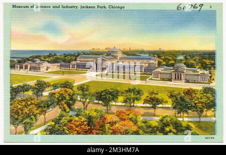 Musée des Sciences et de l'Industrie, Jackson Park, Chicago , Galeries et musées, Collection Tichnor Brothers, Cartes postales des États-Unis Banque D'Images