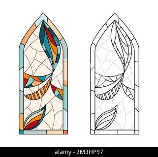 Livre de coloriage de l'église pour le dessin. Illustration de Vecteur