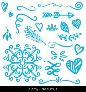 Boucles de bain bleues avec logo Swoosh Vector accent Line Work Illustration de Vecteur