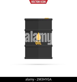 Icône de baril d'huile. Récipient pour bidon d'huile. Esquisse vectorielle isolée Illustration de Vecteur
