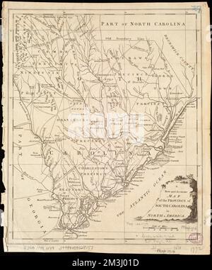 Une carte nouvelle et précise de la province de Caroline du Sud en Amérique du Nord , Caroline du Sud, cartes, premiers travaux à Norman B. Leventhal Map Center Collection 1800 Banque D'Images