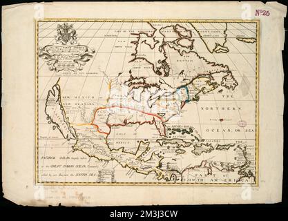 Une nouvelle carte de l'Amérique du Nord qui présente ses principales divisions, ses principales villes, ses villes, ses rivières, ses montagnes et sa région, Amérique du Nord, cartes, travaux préliminaires à 1800 Norman B. Leventhal Map Center Collection Banque D'Images