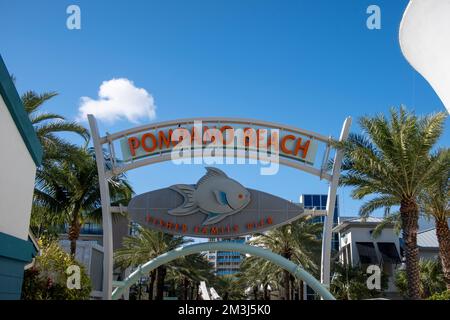 Le sable immaculé de Pompano Beach en Floride, États-Unis Banque D'Images