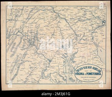 La nouvelle carte de guerre du Maryland, qui fait partie de la Virginie et de la Pennsylvanie, Etats de l'Atlantique du Moyen, Histoire, 19th siècle, cartes Norman B. Leventhal Map Center Collection Banque D'Images