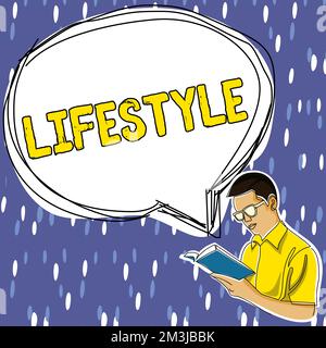 Légende de texte présentant le style de vie. Aperçu de l'entreprise mode de vie typique d'un individu, d'un groupe ou d'une culture Banque D'Images