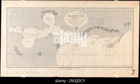 Océan Pacifique Nord, baie d'Anadir, mer de Behring : d'une carte de l'ingénieur Bulkley de New York en 1865, avec corrections et ajouts par le navire russe impérial Gaidamak en 1875 , baie d'Anadyr Russie, cartes, cartes marines, Fédération de Russie, Collection du centre de cartes Norman B. Leventhal de la baie d'Anadyr Banque D'Images