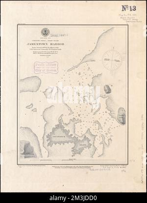 Océan Pacifique Nord, Caroline Group - Ponapi Island, Jamestown Harbour : d'après un relevé effectué en 1870 par les officiers de l'URSS Jamestown, commandant W.T. Truxtun, comdg. , Iles Pohnpei Micronésie, cartes, cartes marines, Etats fédérés de Micronésie, Île de Pohnpei Norman B. Leventhal carte Centre Collection Banque D'Images