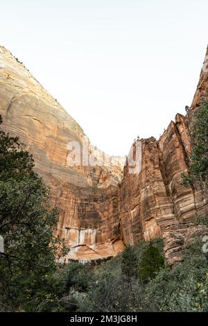 Diverses couleurs, textures, paysages et formations rocheuses parmi les paysages du parc national de Zion dans le sud-ouest américain de l'Utah. Banque D'Images