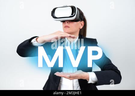 Texte d'écriture MVP, Business Showcase Investment Strategy pour acheter des actions avec d'autres investisseurs Banque D'Images