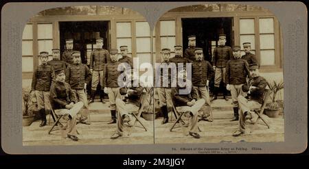 Officiers de l'armée japonaise à Pékin. Chine. , Officiers militaires, guerre russo-japonaise, 1904-1905 Banque D'Images