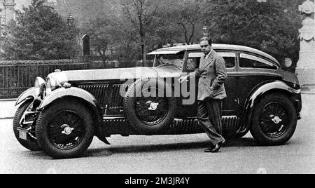 Capitaine Woolf Barnato avec sa Bentley Banque D'Images