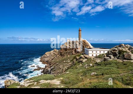 Phare de Cabo Vilan près de Camarinas en Galice, Espagne, Europe Banque D'Images