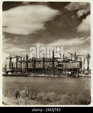 R.M.S 'Queen Mary' en construction, Clydebank Banque D'Images