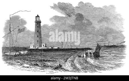 Phare d'Orfordness et station télégraphique 1853 Banque D'Images