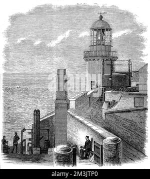 Phare de Wicklow Head, 1869 Banque D'Images