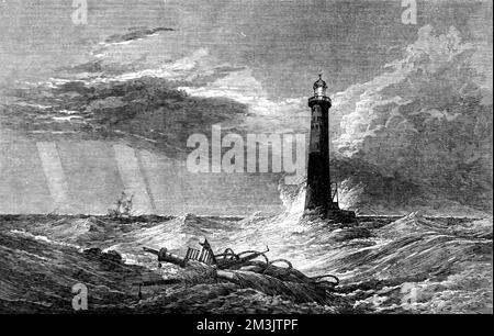 Le phare ; le phare Eddystone de Rudyerd Banque D'Images