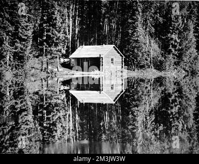 Cabane de Grey Owl, Saskatchewan, 1934. Banque D'Images