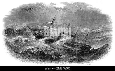 SS 'Great Western' dans un Heavy Gale, Atlantique Nord 1846 Banque D'Images