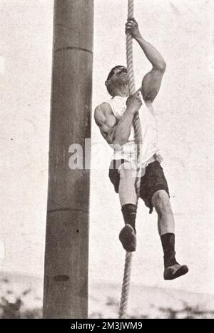 Escalade à la corde - Jeux Olympiques 1906 Banque D'Images