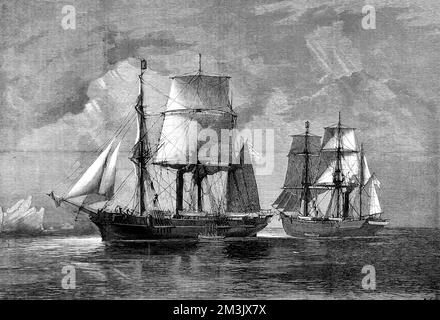 HMS 'Alert' et HMS 'Discovery', 1875 Banque D'Images