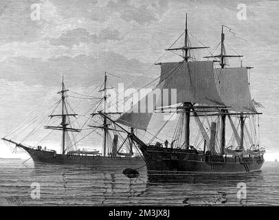 HMS 'Discovery' et HMS 'Alert', 1875 Banque D'Images