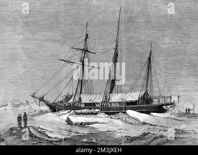 Le Yacht 'Fox', hivernant dans la banquise arctique 1859 Banque D'Images
