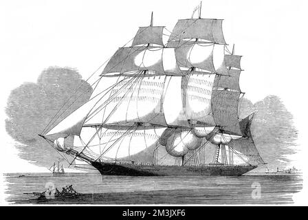 Le Clipper Ship de la « sorcière de la vague », 1852. Banque D'Images