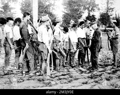 Troupes républicaines capturées près de Bilbao ; Guerre civile espagnole, 1 Banque D'Images