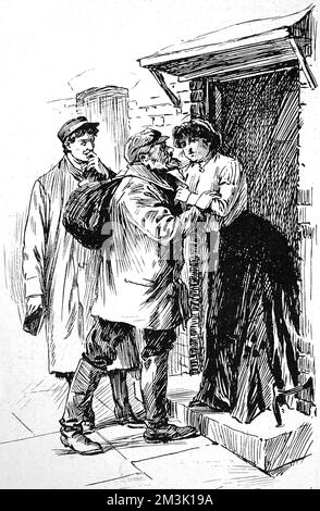 Un immigrant arrivant à Londres 1904 Banque D'Images