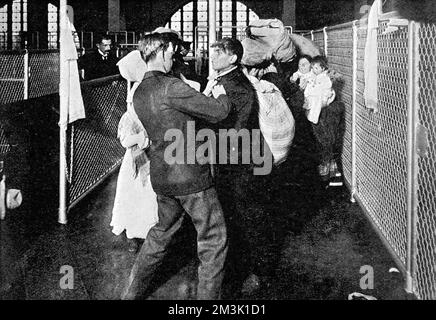 Immigrants à Ellis Island, New York, 1911. Banque D'Images