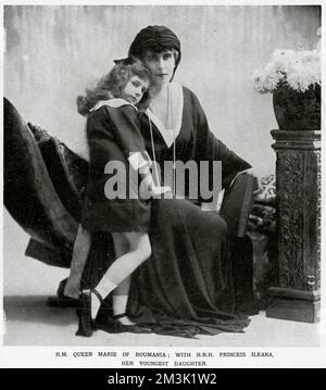 La reine Marie de Roumanie avec sa fille Ileana Banque D'Images