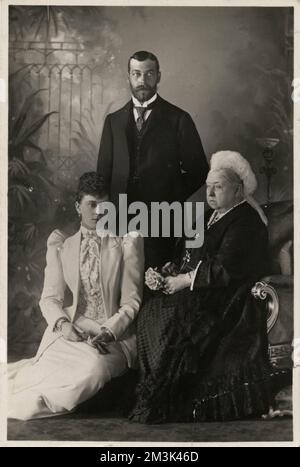 Reine Victoria avec le Roi George et la Reine Mary Banque D'Images