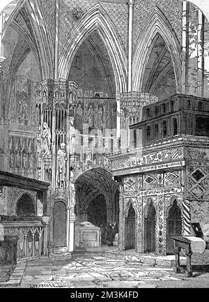 Chapelle Édouard le Confesseur, abbaye de Westminster 1848 Banque D'Images