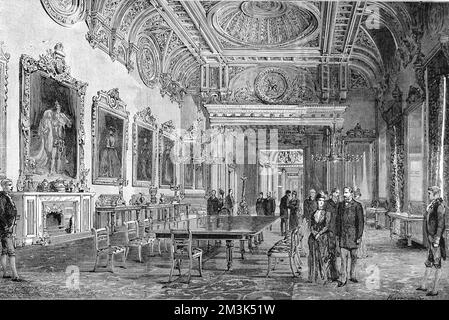 State Dining Room, Buckingham Palace, 1887. Banque D'Images