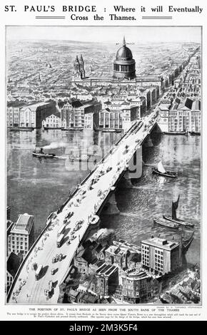Proposition pour : Paul's Bridge, Londres 1914 Banque D'Images