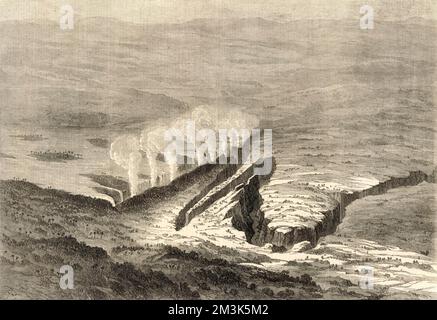 Chutes Victoria, Afrique 1866 Banque D'Images