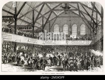 The People's Market, Whitechapel, Londres 1868 Banque D'Images