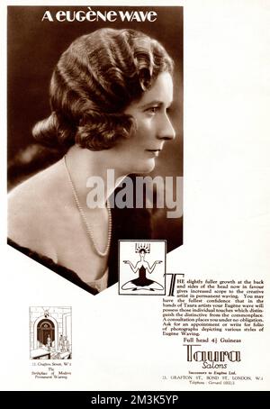 Annonce pour Eugene permanent Hair Waving 1929 Banque D'Images