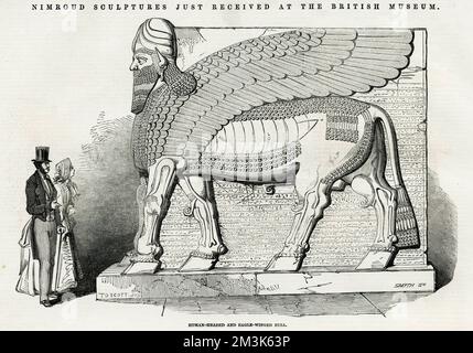 Lamassu sculpture au British Museum, Londres Banque D'Images