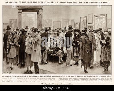 Exposition de la Royal Academy, Londres, 1922 Banque D'Images