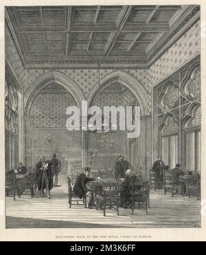 Intérieur de la salle des avocats des cours royales de justice, Londres. 1883 Banque D'Images