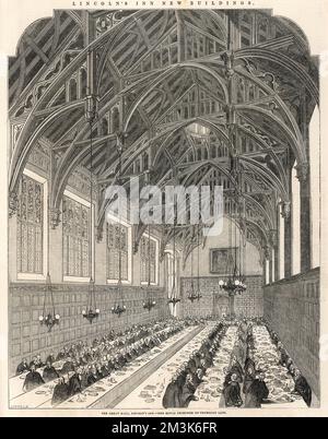 Great Hall, Lincoln's Inn, Londres 1845 Banque D'Images