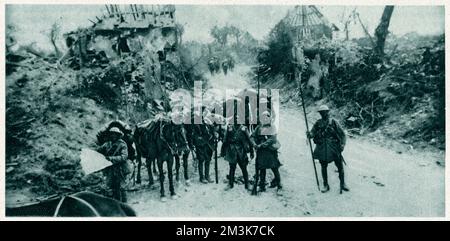 La cavalerie indienne en action en France 1916 Banque D'Images