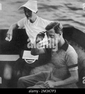 Édouard VIII et Wallis Simpson en vacances sur le Dalmatien c Banque D'Images