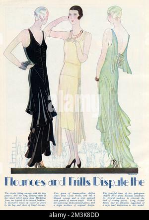 Robes de soirée pour femmes 1929 Banque D'Images