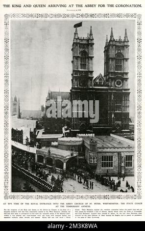 Couronnement de George V - arrivée à l'abbaye de Westminster 1911 Banque D'Images